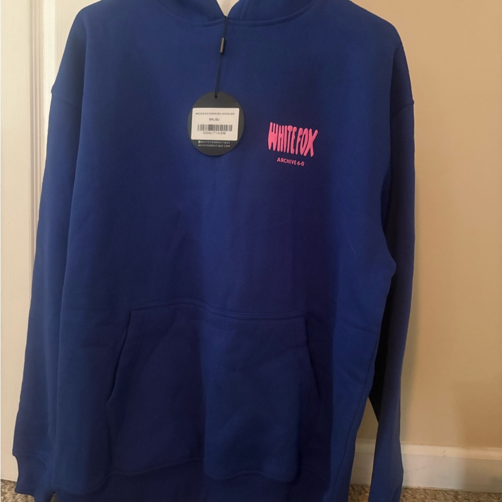 NWT White Fox Boutique Royal Blue Malibu 6.0 Hoodie Set Blue with Pink Logo - Picture 6 of 11